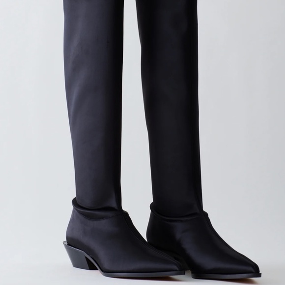 Tibi Shoes - Tibi Bronson Boot Satin Black 39.5